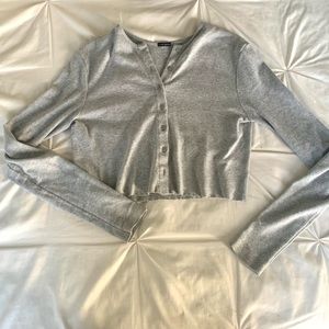 Crop Long Sleeve Button Up